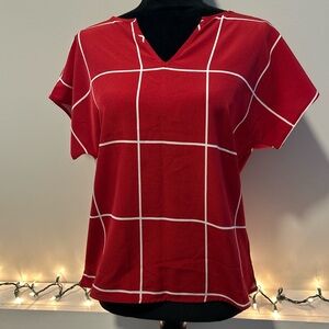 SHEIN Red Checkered Women's Top
